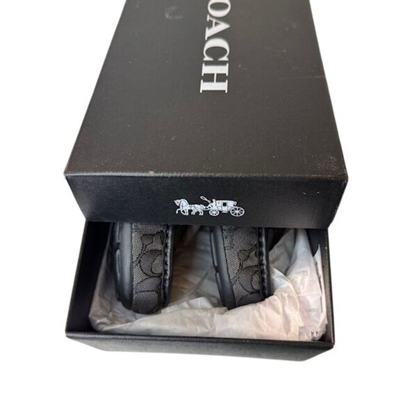 Coach Womens Signature Canvas Loafers Size 8.5 Black & Gray Slip-On Shoes - Picture 6 of 7